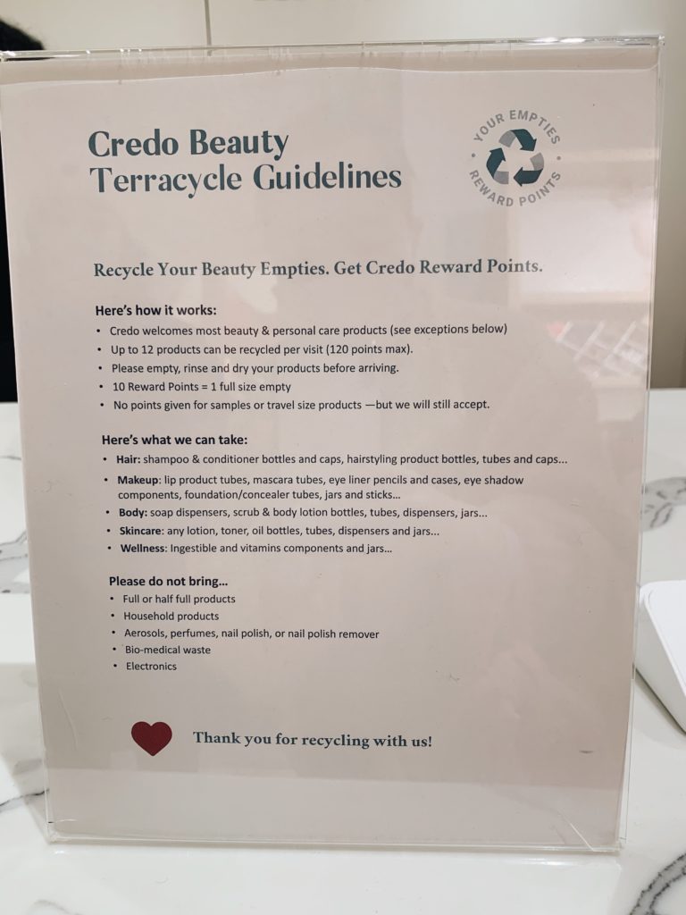 Credo Beauty Terracycle Guidelines For Free Product In Exchange for Recycling Empties